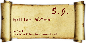 Spiller János névjegykártya