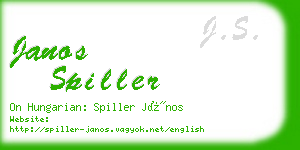 janos spiller business card